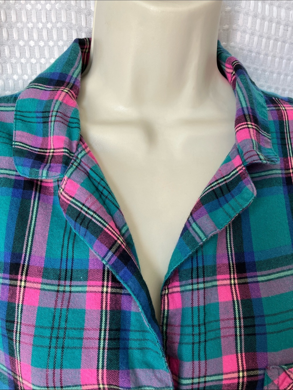 Victoria's Secret Pajama Sleep Shirt Bundle 2 Cotton Modal Plaid Women's Size M - Picture 9 of 15